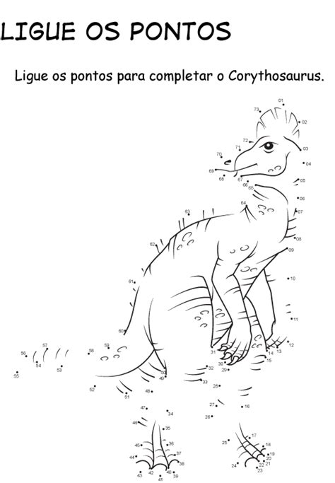 Ligar Pontos Dinossauro E Outros Desenhos Preto E Branco Para Colorir