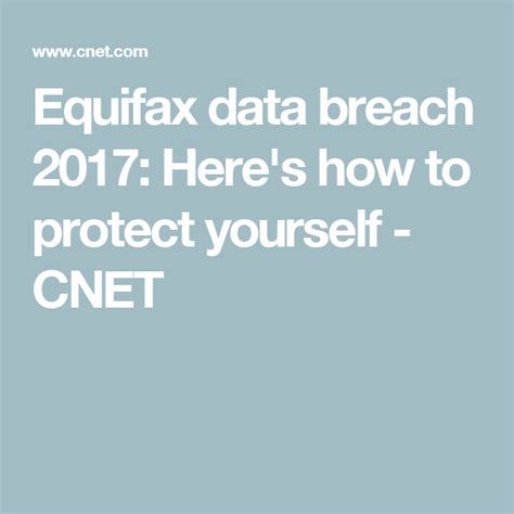 Equifax Data Breach 2017 Here S How To Protect Yourself CNET Happy