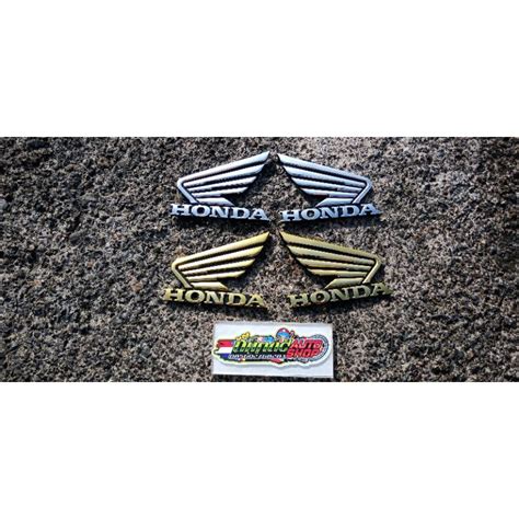 Jual Logo Emblem Honda Logo Emblem Sayap Honda Timbul 3D Chrome Gold