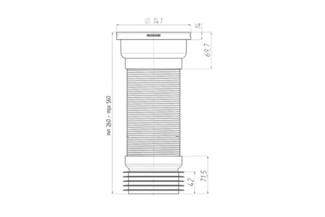 Гофра для унитаза АНИ Пласт армированная, 110 мм., L 260-560 мм ...
