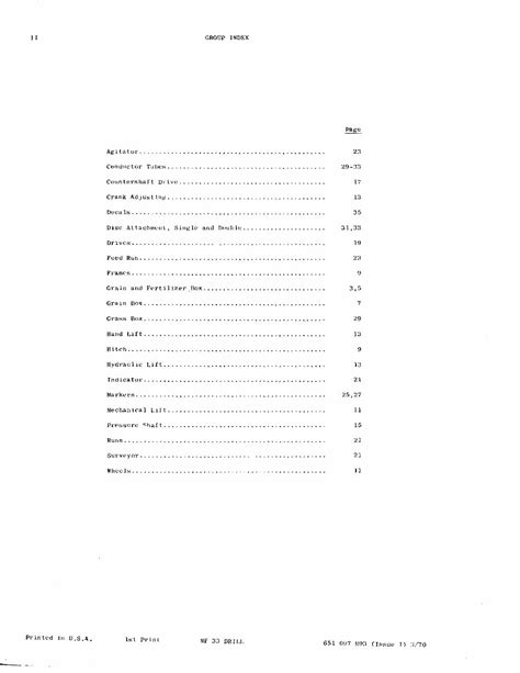 Massey Ferguson Mf 33 Grain Drill Parts Manual 651097m93