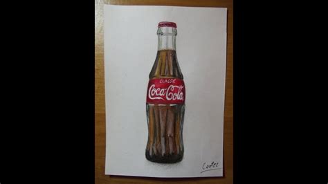 Realistic Drawing Coca Cola Bottle Butelka Coca Coli Cortez Design