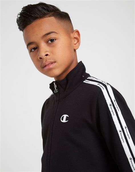 Buy Black Champion Tape Tracksuit Junior | JD Sports | JD Sports Ireland