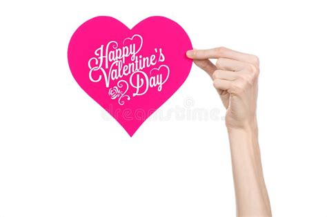 Valentine S Day And Love Theme Hand Holds A Greeting Card In The Form