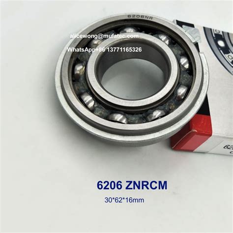 6206 ZNRCM Deep Groove Ball Bearings With Circlips 30x62x16mm 6206