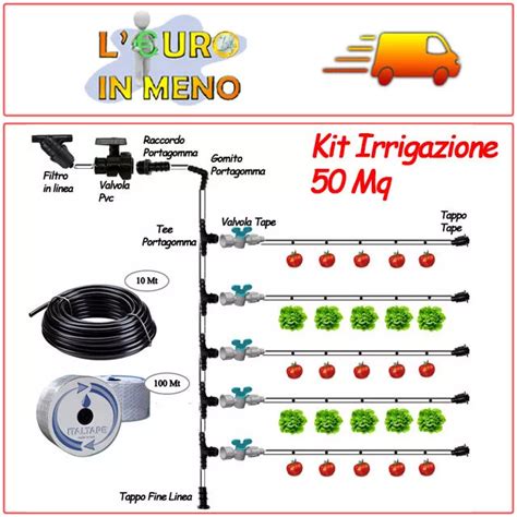 Kit Impianto Irrigazione Modulare Orto Manichetta Gocciolante Mq