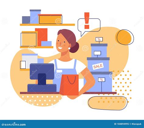 Saleswoman Cartoons Illustrations Vector Stock Images