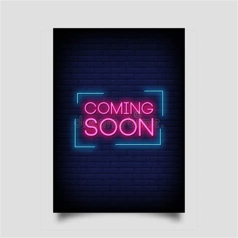 Coming Soon Neon Signs Style Text Vector Stock Vector Illustration Of