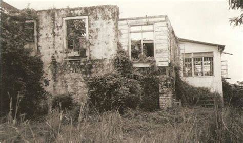 An Old Building With Vines Growing On Its Side And Windows In The Front