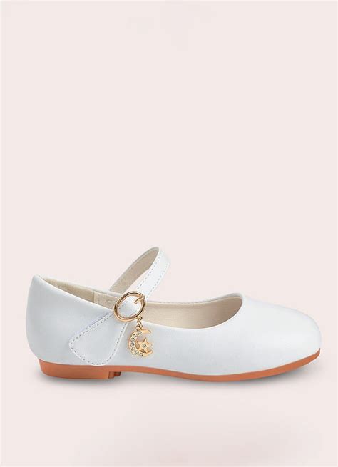 White Round Toe Flat Shoes For Girls Shoes Azazie