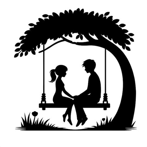 Premium Vector Simple Couple Sitting Svg