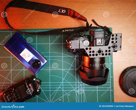 Camera Sony Layflat Gadget Smartphone And Zoom Editorial Stock Photo