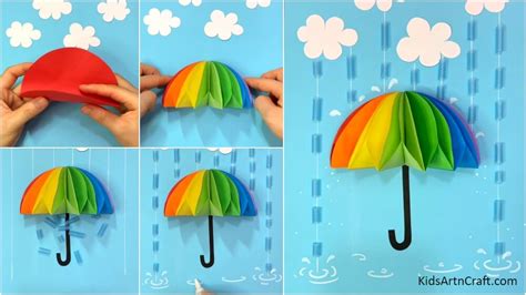 How to Make Paper Umbrella Craft for Kids – Step by Step Tutorial ...