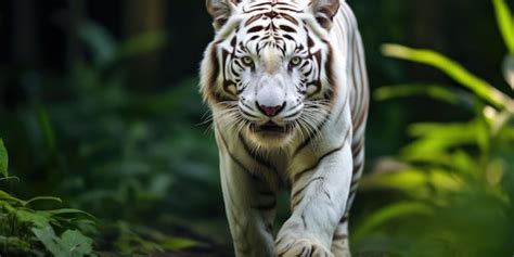 Premium AI Image | White Tiger Habitat in the Wild Landscape