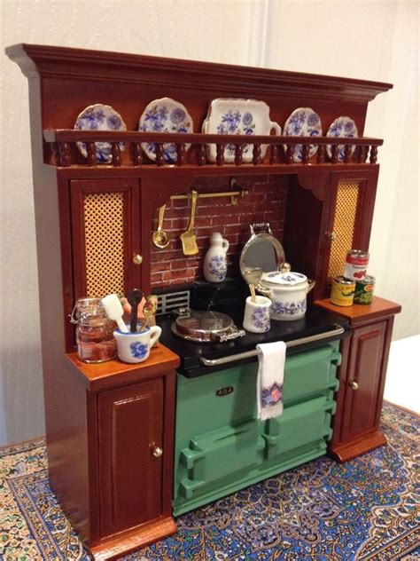 Reutter Porzellan Porcelain Green Aga Stove Display Gold Blue Onion