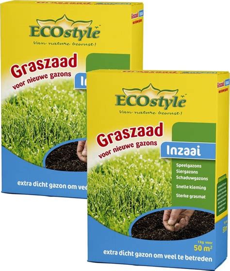 Ecostyle Graszaad Inzaai 50 M2 Graszaden 2 X 1 Kg Bol