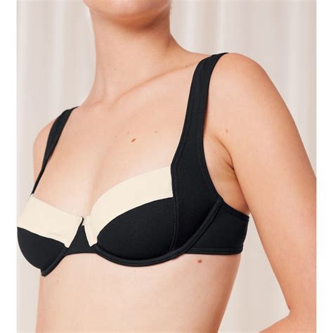 Reggiseno Per Bikini A Balconcino Summer Glow Bicolore Nero Bianco