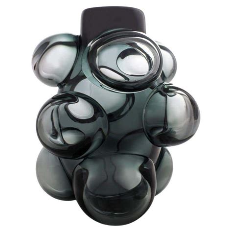 Cumulo Black Barrel Vase Hand Blown Glass Made To Order For Sale At 1stdibs