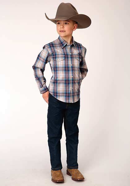 Boys Western Cowboy Snap Shirt ~ VINTAGE PLAID