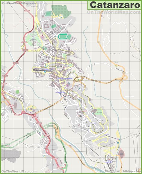 Large detailed map of Catanzaro - Ontheworldmap.com