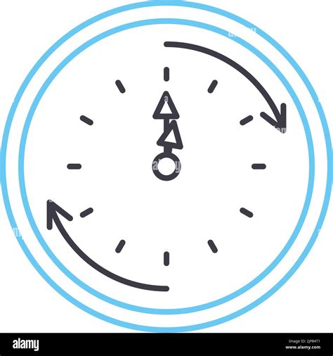 Hours Clock Line Icon Outline Symbol Vector Illustration Concept