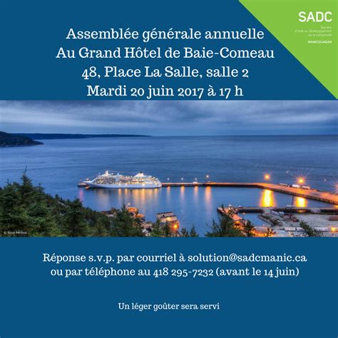 Assemblée générale annuelle SADC Manicouagan