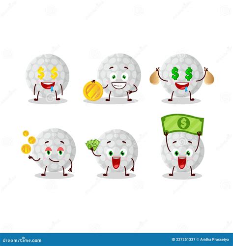 Handbal Cartoon Personage Met Schattige Emoticon Brengt Geld Mee Vector