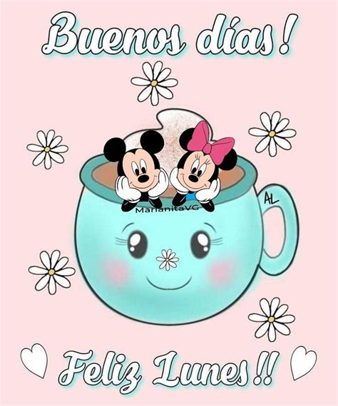 Feliz Lunes Mickey Y Minnie Abrazo De Buenos Dias Hola Buenos Dias