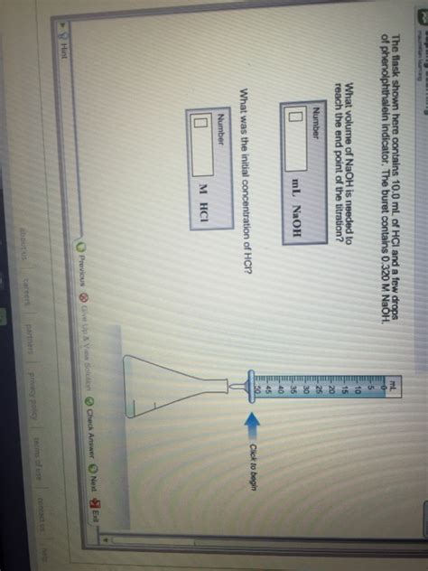 The Flask Shown Here Contains 10 0 ML Of HCI And A Chegg