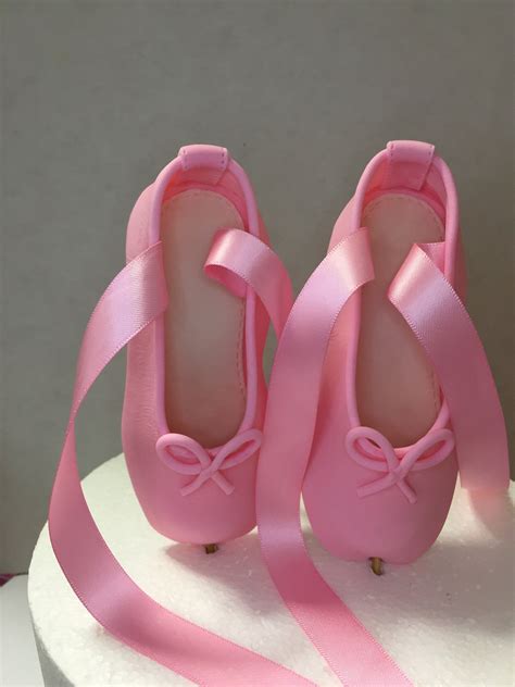 Gumpaste Ballerina Shoes Cake Topper Fondant Pointe Shoes Etsy Shoe