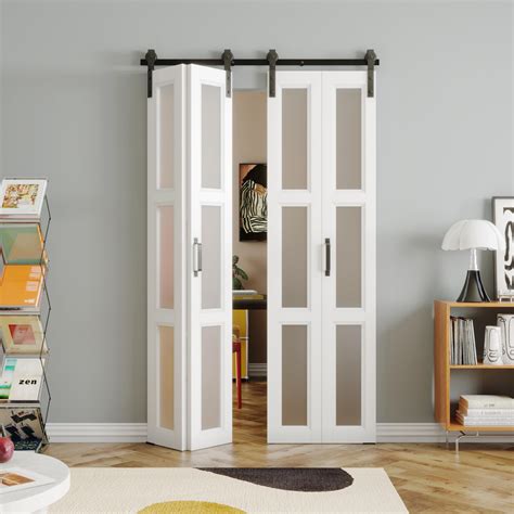 BARNER HOME Folding Door Double Panel Bi Fold Doors Finished Closet