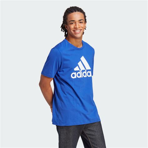 Adidas Essentials Single Jersey Big Logo Tee Blue Adidas Tz