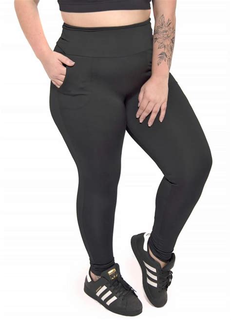 Cal A Legging Plus Size Peluciada Preto Acqua Rosa