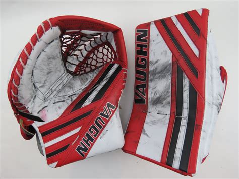 Vaughn V8 OHL Pro Stock Hockey Goalie Glove and Blocker Set Full Right ...