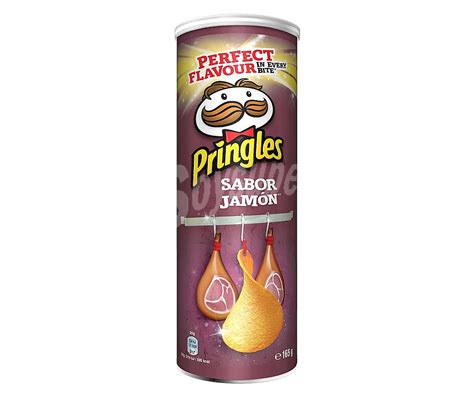 Pringles Patatas fritas lisas sabor jamón Lata 165 g