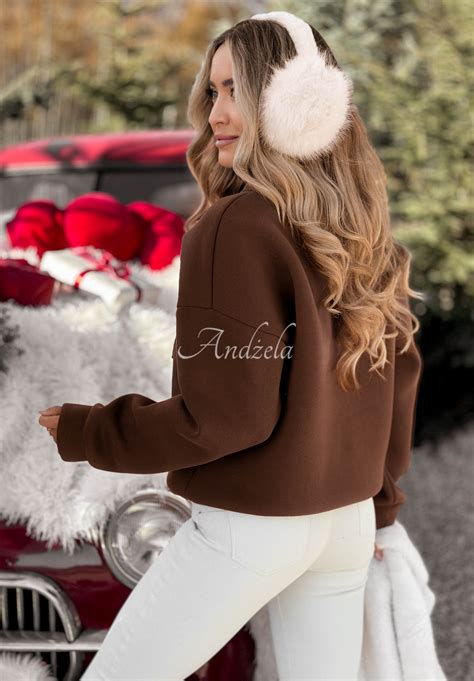 Bluza z misiem Teddy Style czekoladowa - Andżela Sklep Online