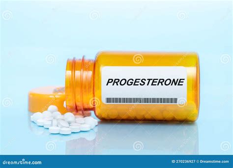 Progesterone Drug in Prescription Medication Pills Bottle Stock Image ...