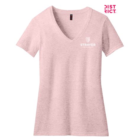 New Strayer District ® Womens Perfect Blend ® V Neck Tee Heathered La