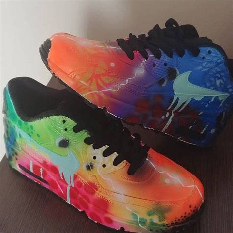 Custom Nike Air Max 90 Funky Galaxy Colours Graffiti Airbrush Etsy