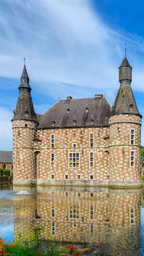 Moated Jehay Castle In Amay Province Of Liege Wallonia Belgium