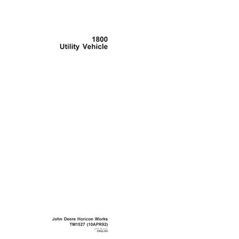 John Deere 1800 utility vehicle pdf technical manual