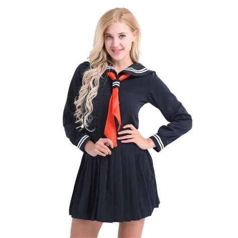 Femme Fille 3 Pcs Uniforme Scolaire Deguisement Écolière Japonaise