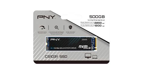 PNY 500 GB SSD NVMe PCie Gen 3X4 VELOCIDAD DE LECTURA 2200MBPs