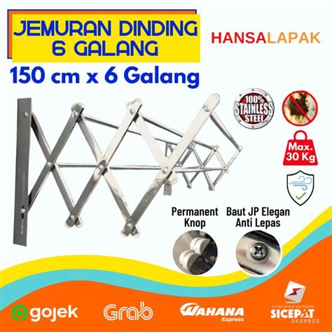 Jual Jemuran Baju Dinding Lipat Full Stainless Cm X Galang Drying