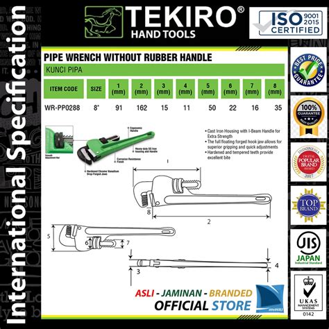 Jual Kunci Pipa Inch Inch Adjustable Pipe Wrench Tekiro