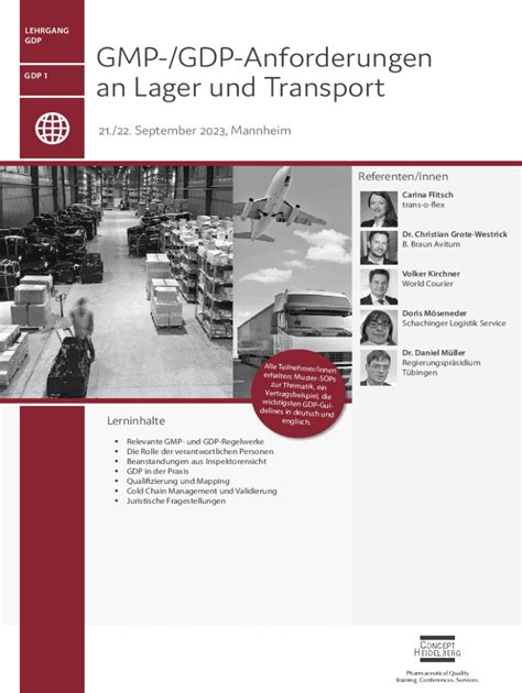 Ausfüllbar Online GMP GDP Anforderungen an Lager und Transport Fax