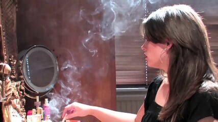 Brunette Smoking S Amazing Snaps While Doing Makeup
