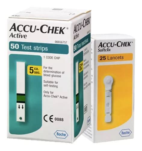 Accu Chek Paquete Active 50 Tiras Y 25 Lancetas P Glucometro