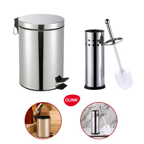 Kit Lixeira Litros Inox Escova Sanit Ria Inox Para Limpeza Balde De