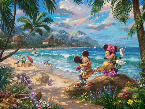 Mickey Minnie In Hawaii Thomas Kinkade Smoky Mountains